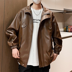 潮流新款皮衣立领皮夹克春及男士机车情侣款外套A266-PY008-P75，男装夹克，电商A266