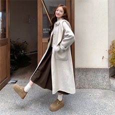 现货新款时尚洋气2025女装羊绒大衣宽松显瘦针织帽羊绒外套，女装毛呢外套，韩然一族