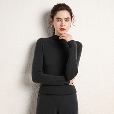 2025年秋季单件通勤长袖抽条紧身时尚百搭通勤休闲，女装羊绒衫，三莲羊绒