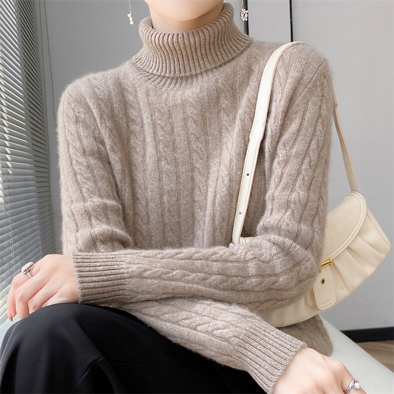 高领毛衣女套头2024年秋冬新款女装羊毛,女装羊毛衫,耀日羊绒