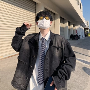 秋季新款小香风韩版设计感牛仔外套宽松直筒夹克男J706-P58图片
