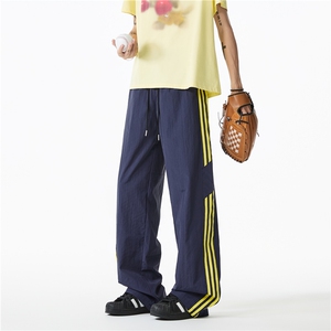 抖音品质潮流美式条纹设计速干百搭休闲裤B315-K25418-特p35控68，男装休闲裤，电商B315