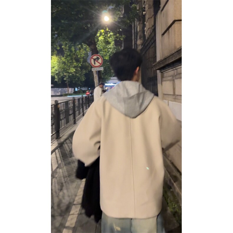 假两件毛呢大衣帽子可拆双排扣呢子西装风衣外套504-F67-P90控138,男装西服套装,星座504