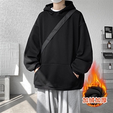8XL-M连帽卫衣硬挺连帽卫衣男美式复古重磅帽衫加绒外套WY9105P68，男装卫衣，电商B238