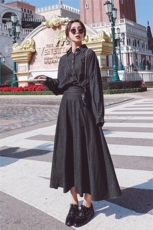 现货2021春秋季新款黑色牛仔连衣裙225-2006-P120（控178），女装连衣裙，浙宝225