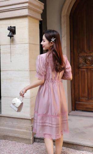 天丝材质珠片花边设计连衣裙，女装连衣裙，天使公主