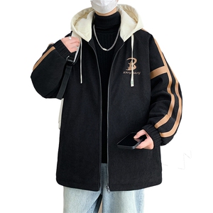 男青年休闲工装加绒夹克加绒加厚夹克棉服保暖外套LH6896-P100图片
