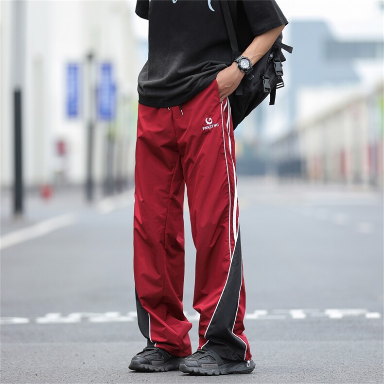 休闲裤男韩版潮流高街帅拼色2023夏季新款ins宽松束脚裤K4202-P38,男装休闲裤,星座412-3