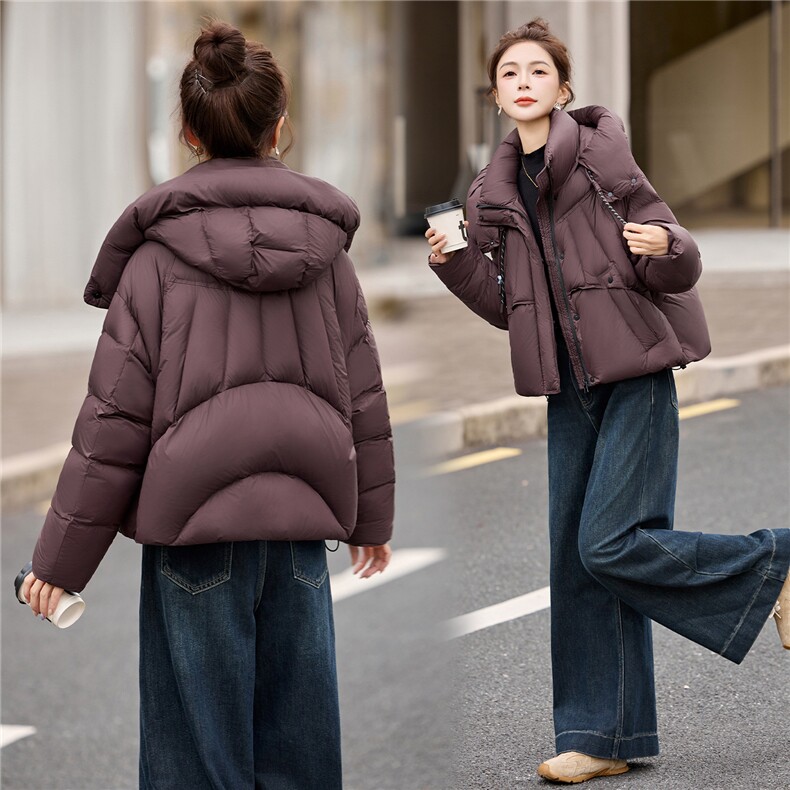 现货休闲连帽面包房2025年冬季新款羽绒服图片
