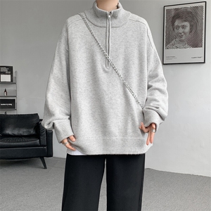 8XL-M复古半拉链立领毛衣男大码宽松针织线衫上衣外套MY1507/P75图片