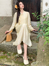 清冷感新中式国风套装裙女2025春新款高级感简约气质半身裙两件套，女装套装/套裙，浙宝305