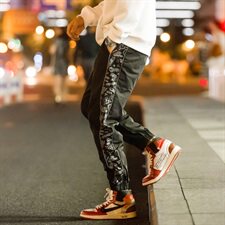 秋夏夜景街拍潮九分休闲裤男风运动哈伦束脚裤/，男装休闲裤，星座608A