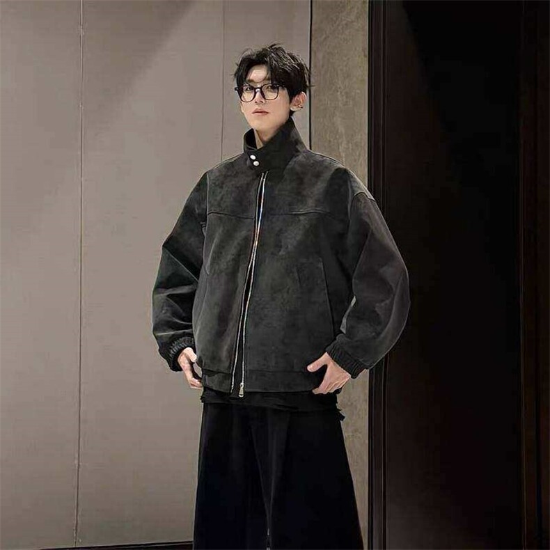 春季新款港风美式潮流痞帅短款立领飞行员夹克XZ213-JK1001-P70,男装夹克,星座213