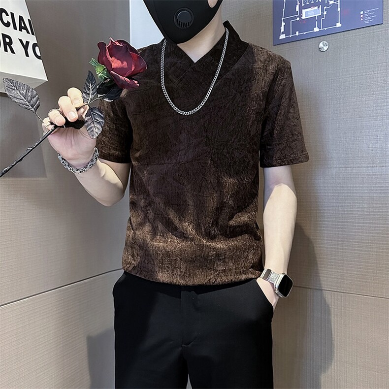 春夏季打底衫男潮流修身短袖T恤社会小伙301C-DT76-P58控78图片