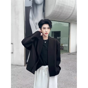 W10464-P60 网图现货 时尚日系气质百搭简约潮流垫肩西装新款原宿图片