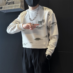 泰山印花刺绣卫衣男高级感社会小伙外套B323-WY13B-P65控95图片