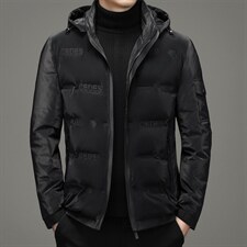中青年男士外穿拉链连帽纯色鸭绒羽绒服外套男装SNNYR99637-P235图片