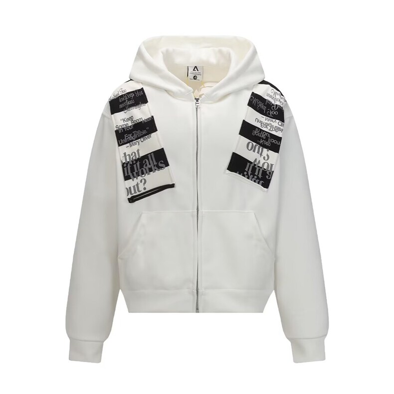 港风潮牌休闲设计感小众连帽卫衣男女秋冬慵懒风百搭麂皮绒外套，女装短外套，星座1013-1