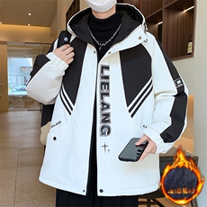新款拼色男士连帽加绒加厚外套冬季，男装棉衣，星座1206（原A206）