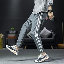 2021春装新款休闲运动裤宽松港风大码束脚裤哈伦九分裤K827-P35，男装休闲裤，电商A009A（原A058A）