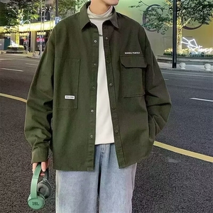 新款工装长袖衬衫男士春秋季潮痞帅青少年宽松衬衣外套LS951 P50图片