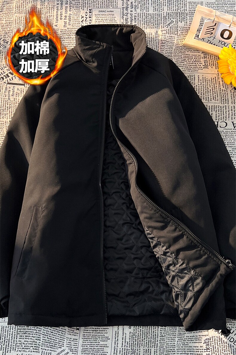 冬款港风大码加厚加棉宽松时尚潮牌百搭男夹克外套J6200J加棉-P60,男装夹克,电商A001-1