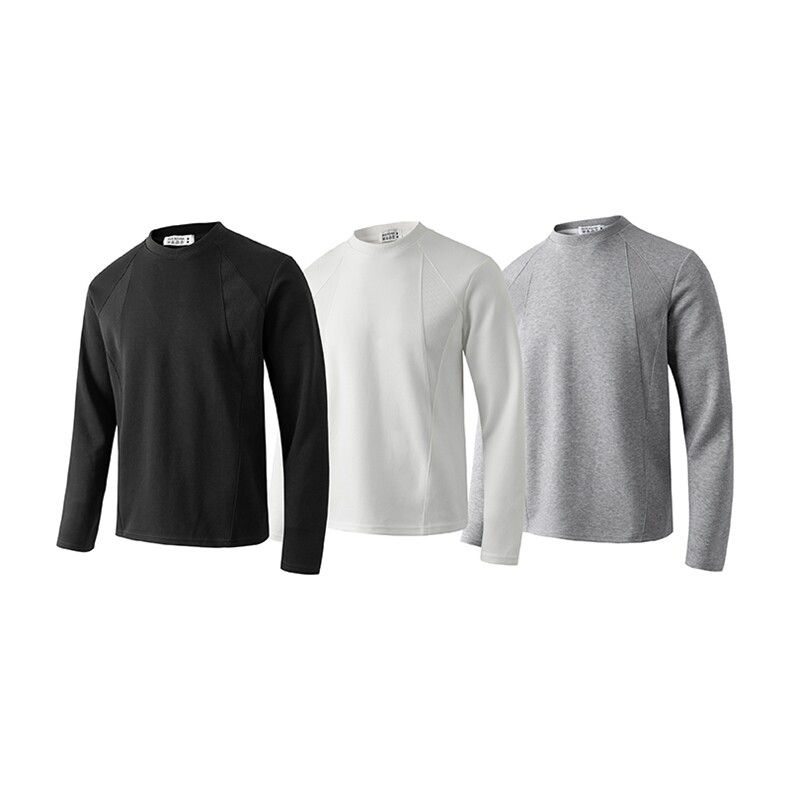 美式肩甲复古圆领长袖打底内搭Boxy卫衣cleanfit男WY0181-P45，男装T恤，星座308B-2