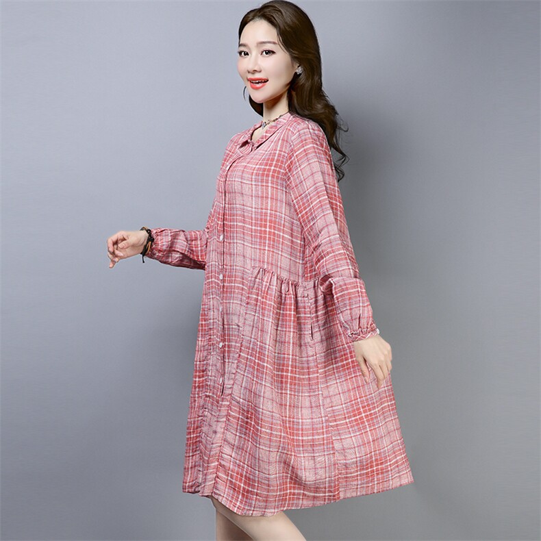 连衣裙百搭时尚修身彩色2021年春季格子甜美,女装连衣裙,小林双子