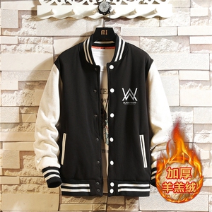 冬季羊羔绒大码宽松棒球服上衣简约百搭卫衣XZ102A-4-304-P65图片