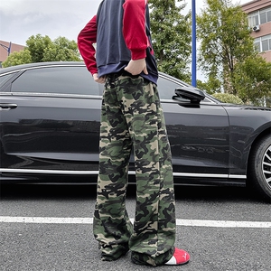XK60020-P38 男秋季潮牌宽松迷彩卫裤美式裤子图片