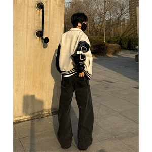 网图毛巾绣字母拼接夹棉夹克外套棒球服 A025-KY1799-P63 加绒73图片