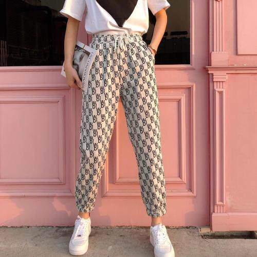 字母色织哈伦裤，女装，1+1 MAIN ROAD