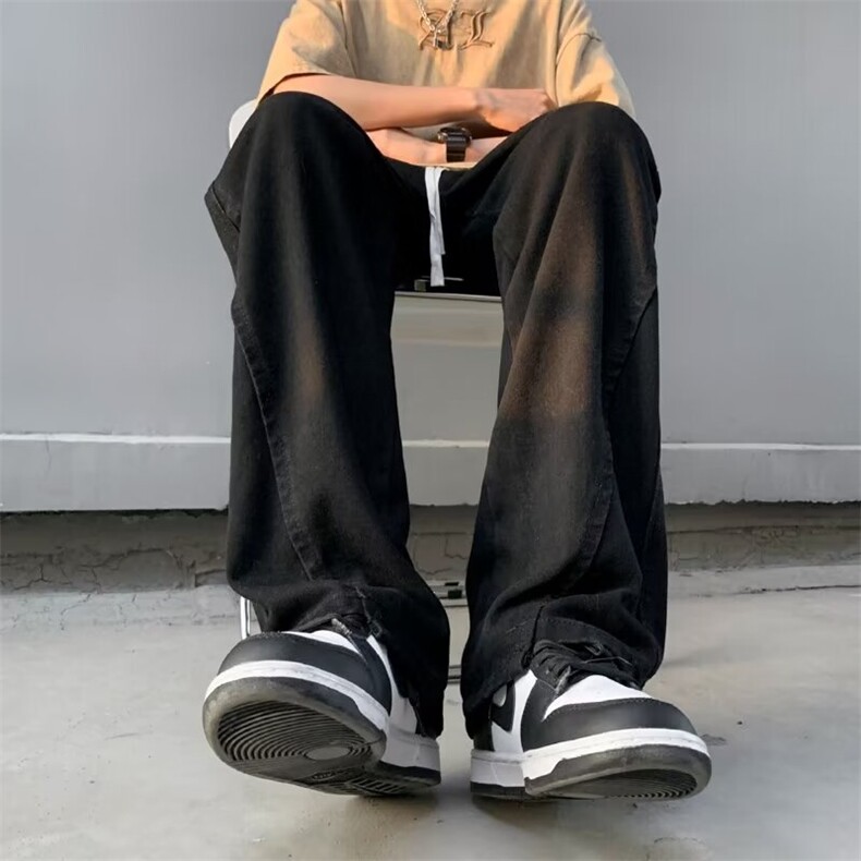 水洗直筒牛仔裤男休闲潮牌痞帅百搭复古高街潮流裤子10877-p38,男装牛仔裤,星座1008-2