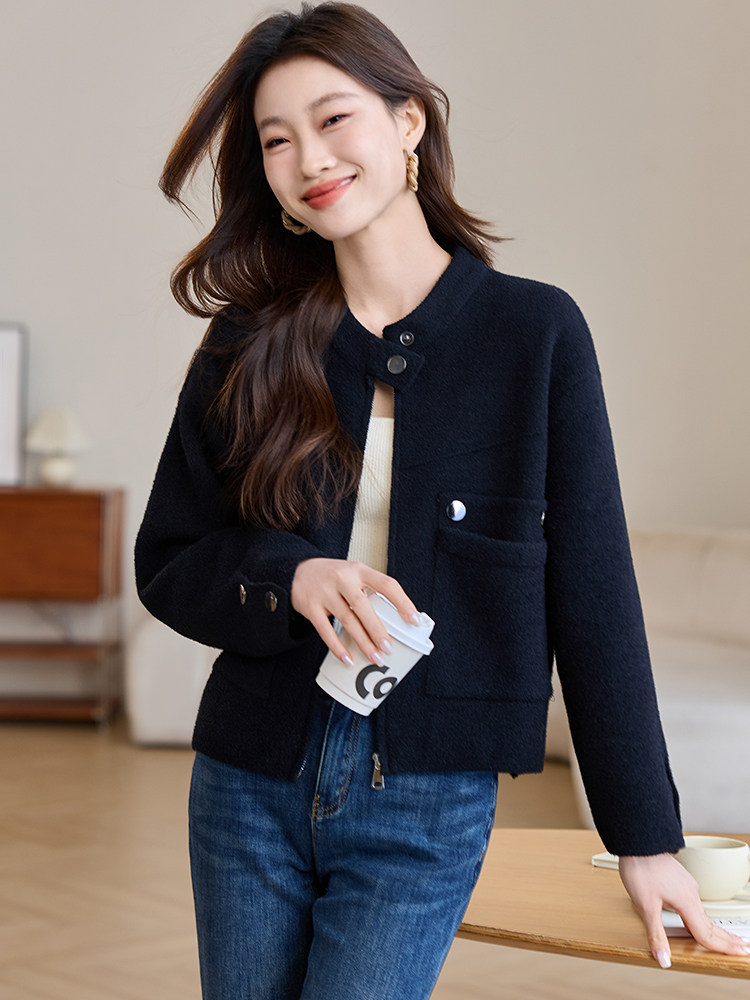 时尚减龄针织开衫女春装2025新款设计感好看别致休闲百搭毛衣外套,商品下架区,韩然一族