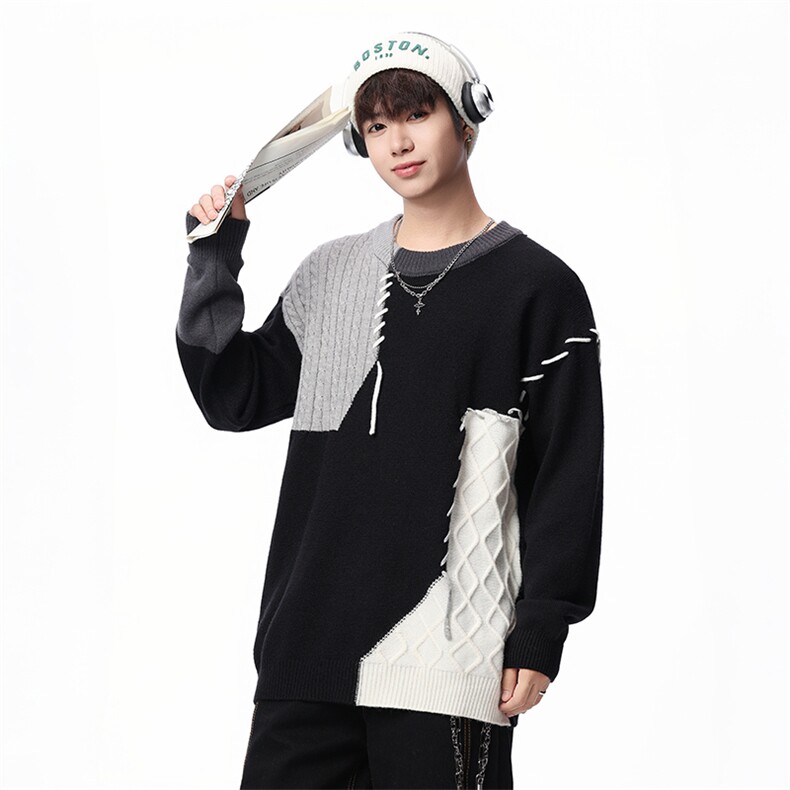 【新品】2025秋冬男士时尚休闲百搭针织毛衣潮流-M1001-P35,男装针织衫/毛衣,星座1105-1