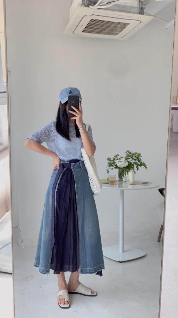 特色拼接半裙，女装半身裙，是爱 SHI AN