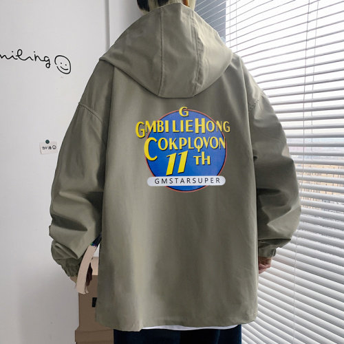 ！春秋新款港风休闲连帽夹克男宽松外套男装DJK259-P45,男装夹克,电商B371