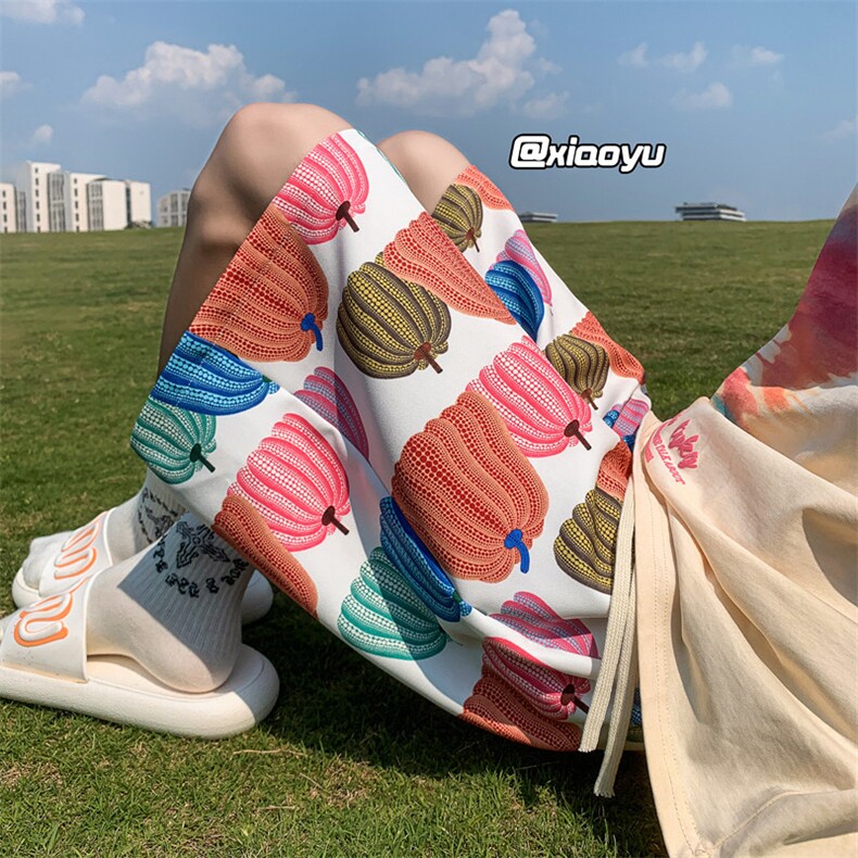 XZ616夏季新款满印南瓜冰丝五分裤休闲沙滩裤TY881P25控39,男装休闲裤,星座512A（原616）