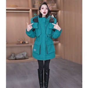 （现货）新款高级感可拆卸连帽外套三防加厚冲锋衣派克服大衣女图片