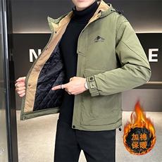 JK1601-P98秋冬加棉加厚休闲商务男士外套新款连帽棉衣，男装棉衣，星座703-1