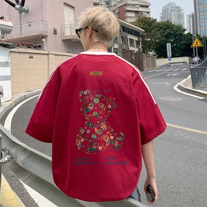 量大优供抖音视频 支持得物品质配合二开 美式三条杠短袖t恤ZD180图片