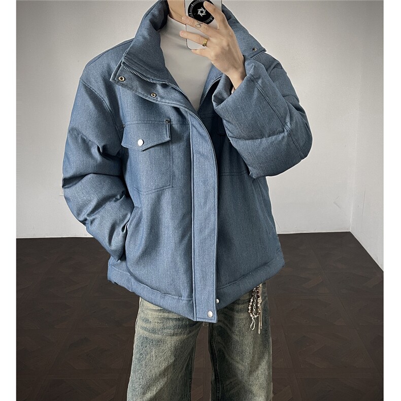 高级感仿牛仔棉衣加厚保暖美式复古立领棉服A170-M913-P138控188,男装棉衣,电商A170