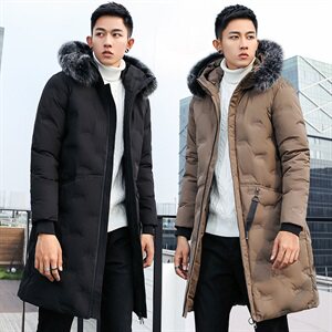 2020电商B247冬季新款长款青少年白鸭绒情侣款羽绒服 MY77图片