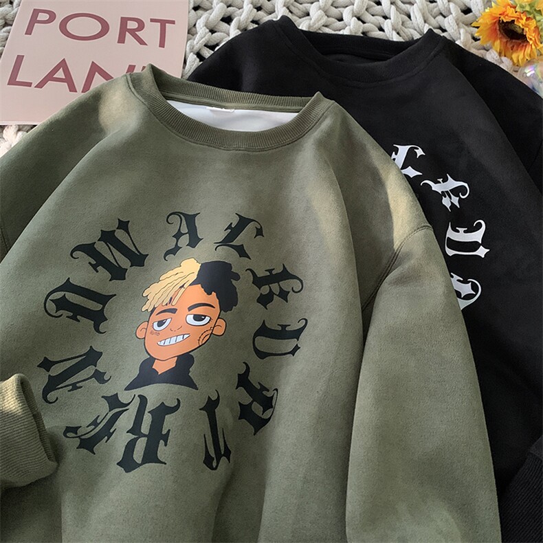 供抖音高品质现货麂皮绒卫衣男港风圆领外套416B-WY660-P48限68,男装卫衣,星座416B-1