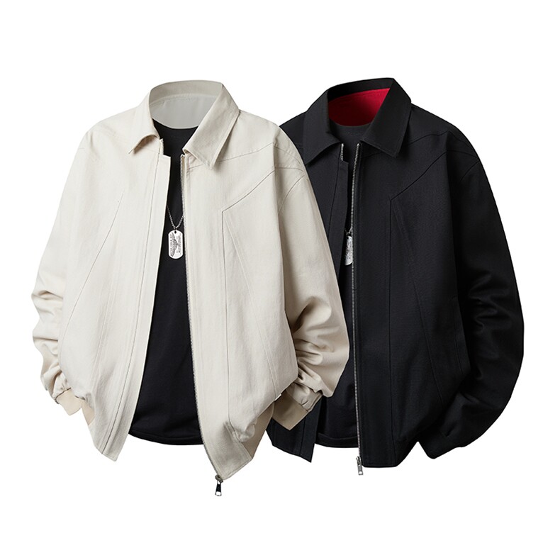 春秋季男士休闲宽松水洗棉夹克外套大货足XZ402-JK2068批75控98，男装夹克，星座402-2