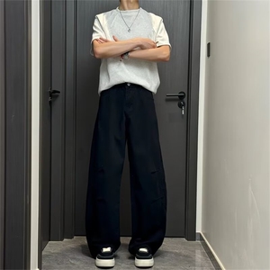 美式复古口袋工装裤男直筒宽松休闲裤潮百搭伐木裤子LX22044-P47图片