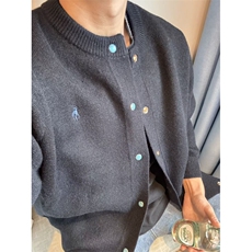 绿松石棒球服外套男春秋季2025新款简约针织开衫夹克男春装上衣潮，男装夹克，四季星座505