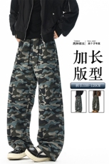 迷彩裤子加长版190高个子休闲卫裤男生休闲直筒阔腿裤KZ087P45，男装休闲裤，电商B312
