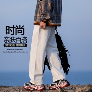秋季2024新款美式潮牌纯棉直筒宽松阔腿拖地休闲长裤K628-特批-35图片