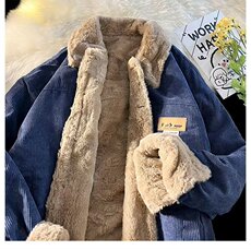 日系复古灯芯绒棉服男女冬季潮牌羊羔毛外套设计感棉袄GM226-P70，男装棉衣，星座1008-1